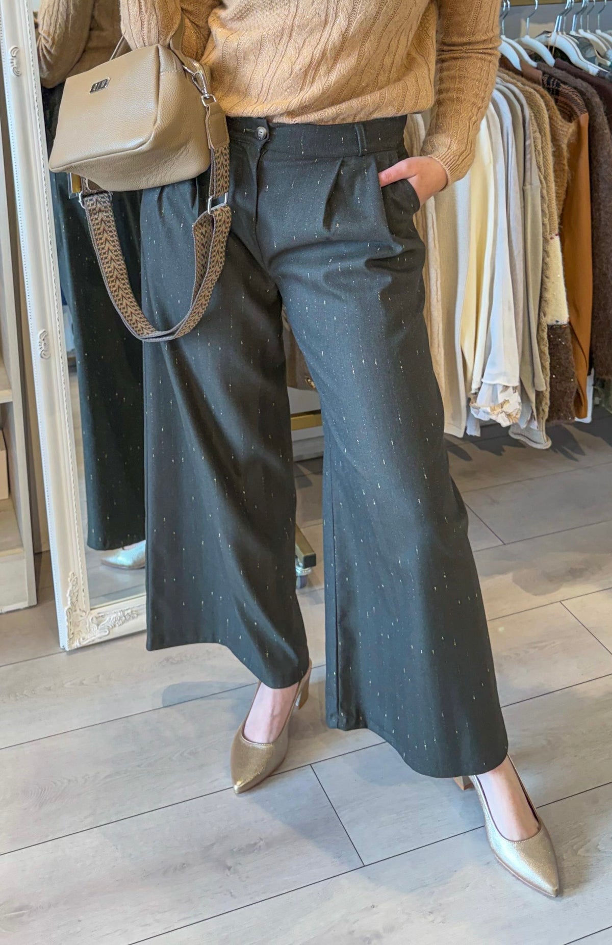 Pantalón italiano palazzo - Marrón / S