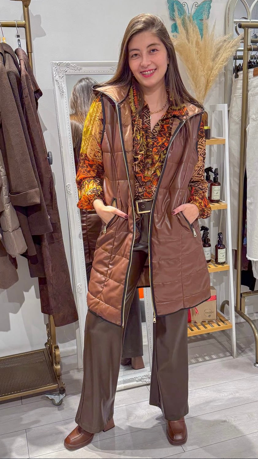 Parka sin mangas - Marrón / S