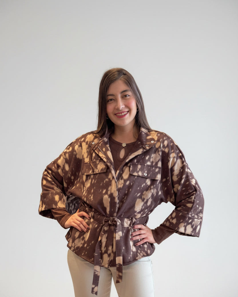 Chaqueta Mucca Print Café
