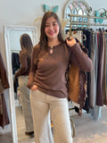 Polera Acanalada Botón Dorado